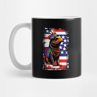 American Flag Bearded Dragon Patriotic Mug